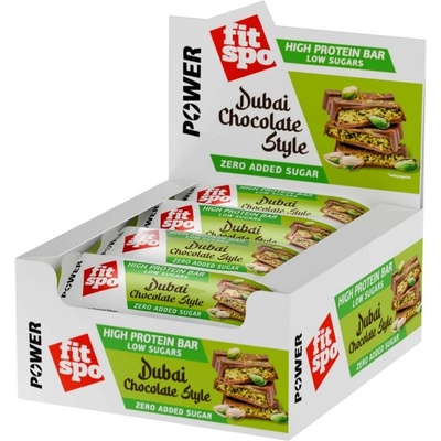 FIT SPO Power Bar - Dubai Chocolate Style [12 x 50 грама] Шоколад с шамфъстък