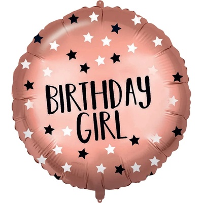 Procos Балон от фолио - розово-златист Birthday Girl 46 см