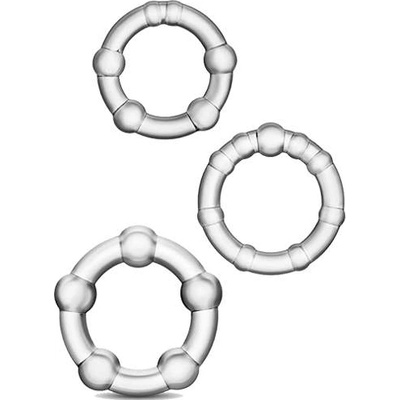 Chisa-novelties Комплект пенис рингове - пристегачи "rock clear" 3 броя