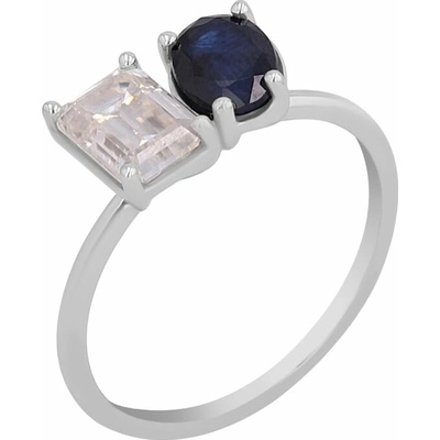 Eppi Zásnubní prsten Toi et Moi se safírem a moissanitem Hartley R44776