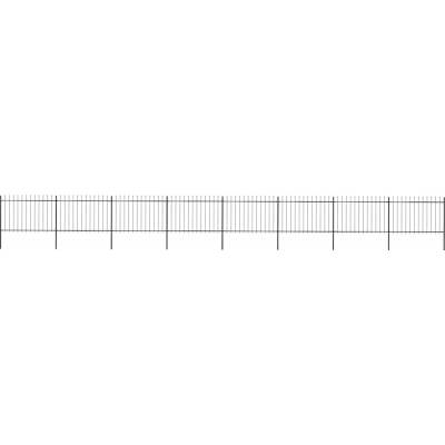 OMAXI Zahradní plot s kopím nahoře ocelový 1339 x 120 cm černý 710488