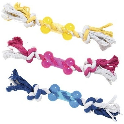 Karlie-Flamingo kosť s lanom mix farieb 9 cm