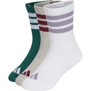 adidas Детски спортни чорапи adidas Kid's 3-Stripes Concept Crew 3-Pack Sports socks - Collegiate Green / Medium Grey Heather / White - размер 25-27 (EU) (207-1484-0713)