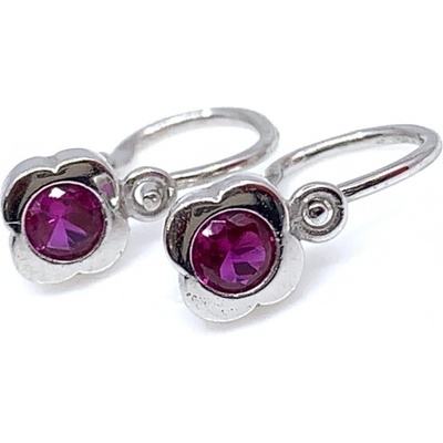 Jan Kos jewellery zlaté náušnice s růžovým kamenem 59622787