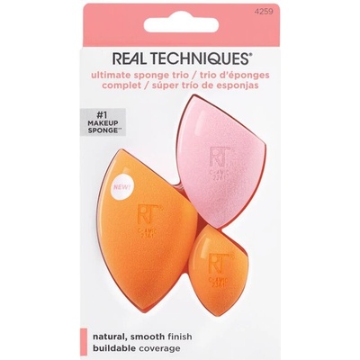 Real Techniques Ultimate Sponge Trio Miracle Complexion houbička na tekutý make-up 1 ks + Mini Miracle Complexion houbička na tekutý make-up mini 1 ks + Miracle Powder houbička na pudr 1 ks – Zboží Dáma