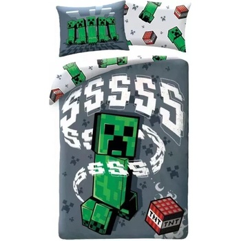 Halantex Minecraft: Creeper и TNT спално бельо - 140 x 200 см (MNC-324BL)
