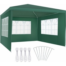 tectake 405964 pavilon barinas se 3 bočními díly, vodotěsný, 3x3m zelená
