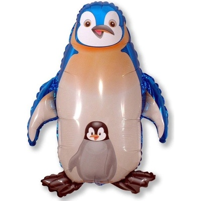 Balón fóliový 100 cm tučniak modrý