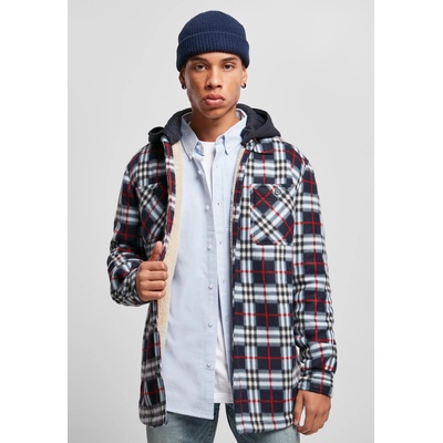 Urban Classics Мъжко карирано яке в черно и бяло Urban Classics Hooded Polar Fleece UB-TB3975-02052 - Черно, размер M