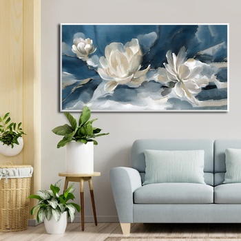 Image 1 of Decono Картина Лилии в Бяло и Синьо
