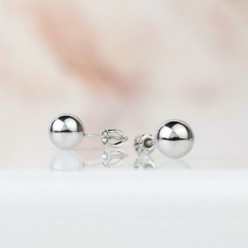 Lillian Vassago zlaté hladké a lesklé guľôčkové náušnice LLV66-GER158M7 biela