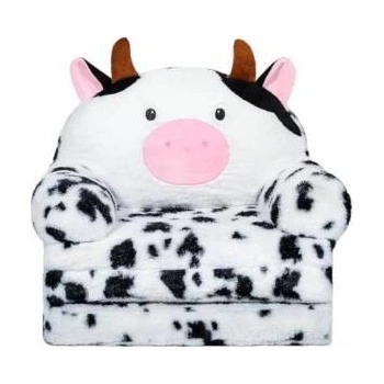 Leantoys Cow 3 Level Reclining Chair for Children Black and White 50x50cm
