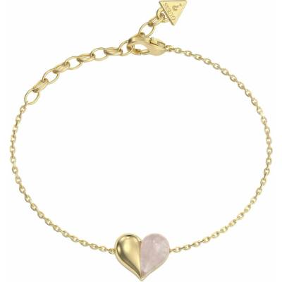 Guess Pozlátený náramok so srdiečkom True Colors JUBB06418JWYGR 18,4 cm