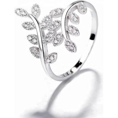 Majya Stříbrný prsten z větviček zirkonový KESIA 10058