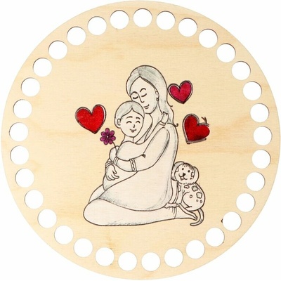 Natana drevené dno na košík Mama a dieťa 15cm