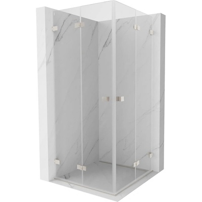 Mexen Lunar-F Duo сгъваема душ кабина 75 x 75 см, прозрачна, матиран никел - 836-075L-075P-97-00 (836-075L-075P-97-00)