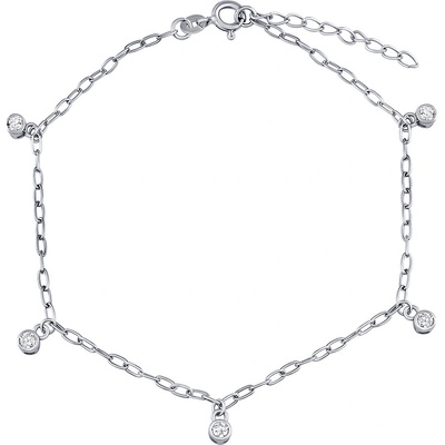 SILVEGO stříbrný řetízek na nohu samantha s brilliance zirconia ZT1A36751A – Zboží Dáma
