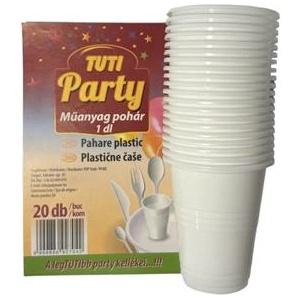 TUTI Пластмасова чаша, 1 dl, 20 бр. , TUTI "Party" PDP_560 (PDP_560)