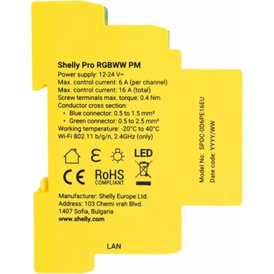 Shelly Pro RGBWW PM modul řízení LED pásků 12/24V (LAN, WiFi, Bluetooth) SHELLY-PRO-RGBWW-PM – Hledejceny.cz