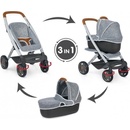 Kočíky pre bábiky Smoby hlboký a športový DeLuxe Maxi Cosi & Quinny Grey 3v1 sivý