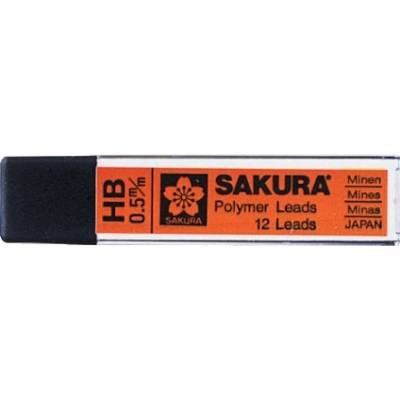 Sakura tuhy do mechanické tužky 0,5 mm tvrdost HB 12 ks