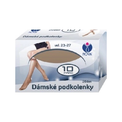 Novia Podkolenky 10 párů v balení N02 hnědá