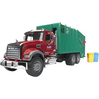BRUDER Bruder MACK Granite LKW модел камион за отпадъци, зелен/червен (02812)