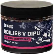 LT Baits Dipované boilies EXTREME STRAWBERRY 24 mm 300 g