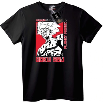 NOONEBRAND Тениска Goku SSJ аниме - L, Black