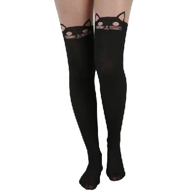 чорапогащник PAMELA MANN - Kitty Cat Over - Черен - PM1133
