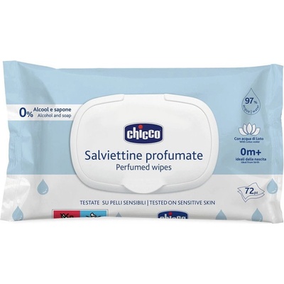 CHICCO Detské vlhčené utierky jemne parfumované 72 ks