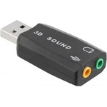 T'nB Звукова карта tnb, usb 2.0 към двоен 3.5 mm жак, 3d 5.1, черна, 2055180047 Звукови карти