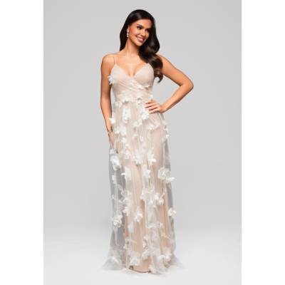 Edoti Evening dress LA-OM-DL biela