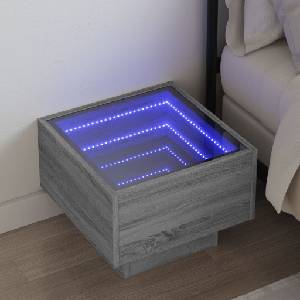 vidaXL Нощна масичка с Infinity LED, сив сонома, 40x40x30 см (3284068)