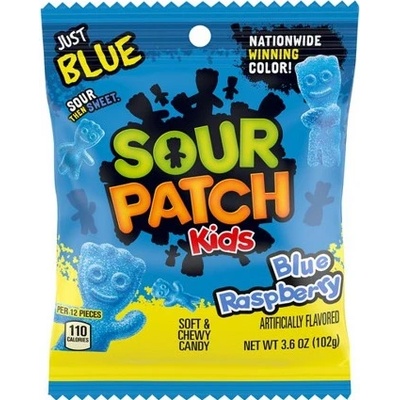 Sour Patch Kids kyselé žvýkací bonbony s příchutí modré maliny 102 g
