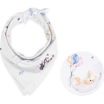 Biante Detská bavlnená šatka Sandra SA 374 Pandy líšky a zajačiky s balónikmi