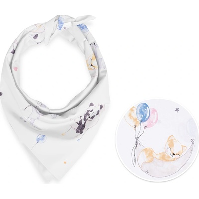 Biante Detská bavlnená šatka Sandra SA 374 Pandy líšky a zajačiky s balónikmi
