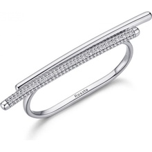 Rosato dvojitý strieborný prsteň so zirkónmi Bianca RZBI35