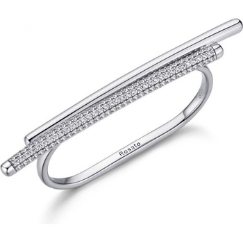 Rosato dvojitý strieborný prsteň so zirkónmi Bianca RZBI35