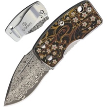 Ukimon Sakai Money Clip Damascus Floral Textile