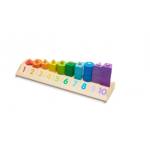 Melissa & Doug Дървена цветна низанка с цифри и форми (19275)
