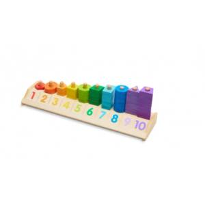 Melissa & Doug Дървена цветна низанка с цифри и форми (19275)