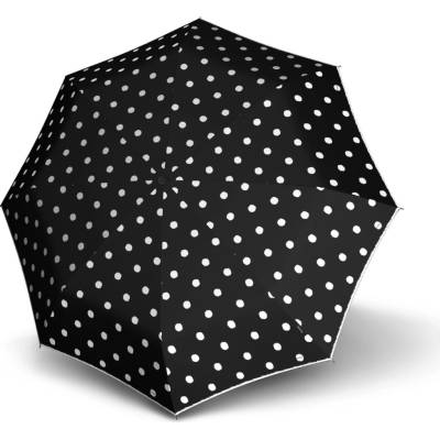 Knirps KNIRPS T.760 DOT ART BLACK elegantný hoľový vystreľovací dáždnik