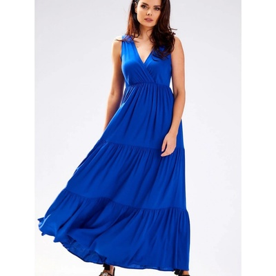Dámské volné maxi šaty A581 modrá