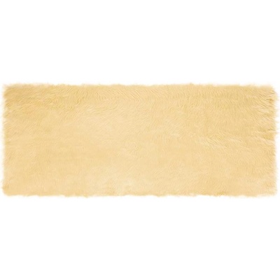 vidaXL Изкуствен овчи килим Tafalla Крем 80 x 200 cm Полиестер (42021501)