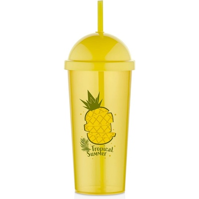 PROHOME Pohár se slámkou Ananas 700 ml