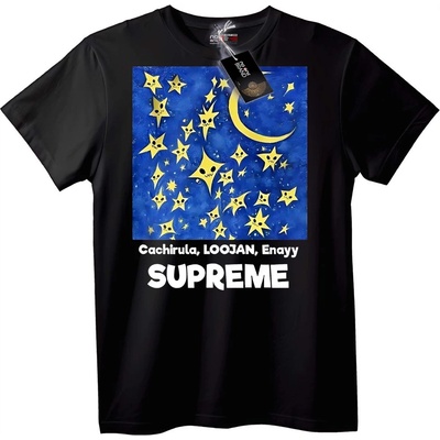 NOONEBRAND Тениска Звездна нощ Supreme - 2XL, White