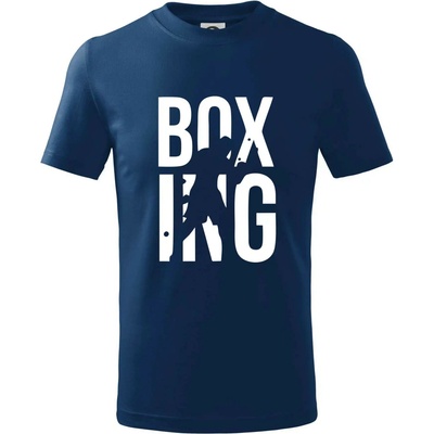 Nápis Boxing tričko detské Polnočná modrá