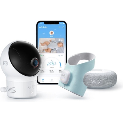 Eufy dětská chůvička s chytrou ponožkou Anker S340, 2K modrá