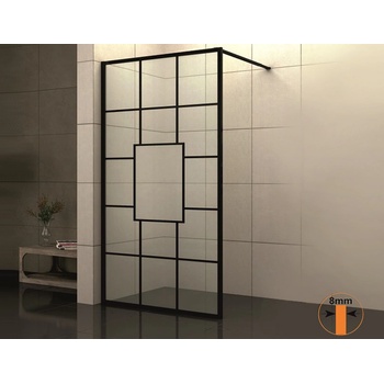 Image 1 of Inter ceramic ПАРАВАН СТАЦИОНАРЕН ICS115/90 80x200см 8мм ЧЕРЕН ПРОФИЛ (ICS115/90)